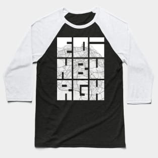 Edinburgh, Scotland City Map Typography - Light Baseball T-Shirt